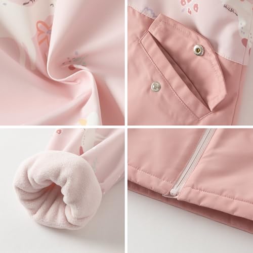 DAVE&BELLA Toddler Girls Boys Windbreaker Jackets, Hooded Kids Outerwear Jacket with Detachable Fleece Lining Baby Dust Coat3