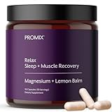 Promix Nutrition Relax | Sleep + Muscle Recovery | Magnesium Bisglycinate Chelate + Organic Lemon Balm Extract - 90 Count Capsule