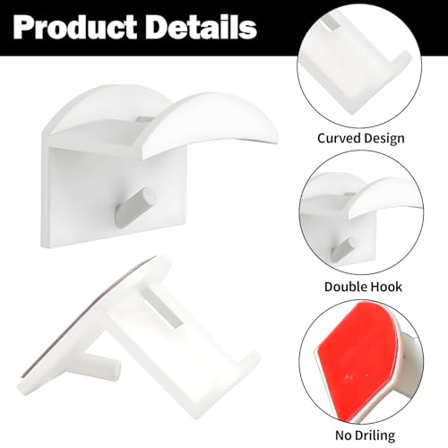 AONAYO 10 Stück Cap Halterung Wand,Cap Halter,Kappenhalterselbstklebende Hut-Organizer,Huthalter Wand, Kein Bohren,Huthaken Für Baseballkappen, Moderne Hut-Kleiderbügel, Aufbewahrung (Weiß)