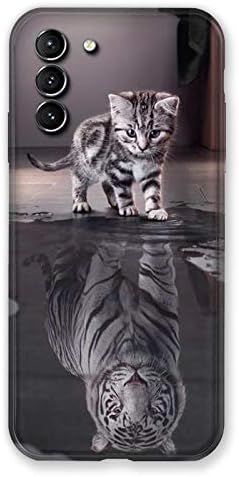 Case for Samsung Galaxy S21 Plus with Reflective Cat Design
