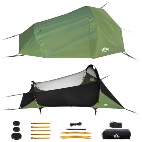 Night Cat Flat Lay Hammock Tent: Portable Lightweight Camping Hammock with Mosquito Net Waterproof Rainfly for