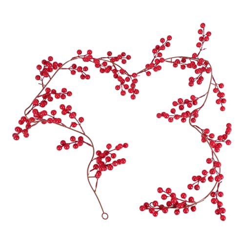 Jemcgrl Christmas Red Berry Garland Artificial Berry Garland for Winter Christmas Holiday for NEW Year Decor