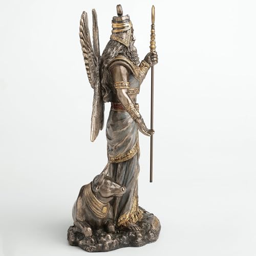 Estatua de Anu Rey Mesopotámico en Resina y Bronce 9.16 pulg miniatura 5