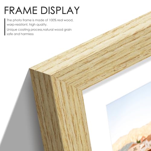 Image of DUENPY 8.5x11 Double 5x7 Picture Frame, Made of Natural Solid Wooden Picture Frames, Displays Double 5x7 inch Photos, or 8.5x11 (Without Mat) Wall Decor, Wall Hanging, or Tabletop, Solid Color.