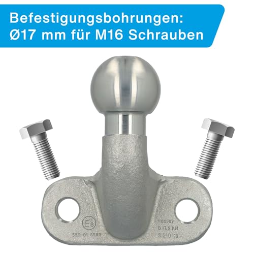 UNITEC Boule d'attelage 50 mm pour attelage de remorque, Alternative au Porte-vélos AHK pour Le Mur, jusqu'à 3,5 tonnes – vue 6