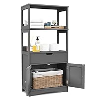 COSTWAY Keukenkast, 5 verdiepingen, 178 cm, hoge kast keuken met 2