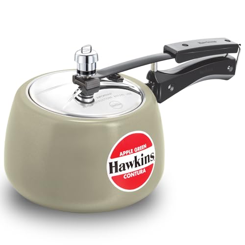 Hawkins Contura Ceramic-Coated Pressure Cooker, 3 Litre Capacity, Apple Green