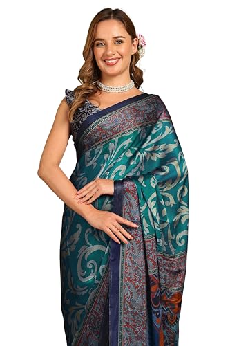 Image of MIRCHI FASHION Saree for Woman Chiffon Kalamkari Design | Professional Office Wear Lightweight Sari for All-Day Comfort with Blouse (Available in 15 Colors)