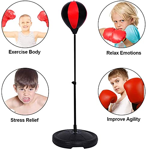 image for A123 Kids Punching Bag Boxing, Adjustable Height Freestanding Punching
