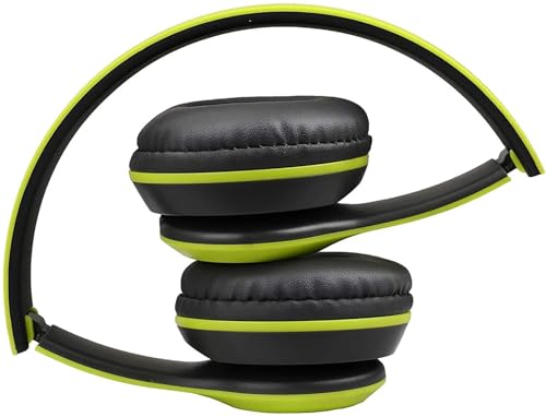 Image of Premium Matte Finish Wireless Headphone with AUX & FM Support Bluetooth & Wired Headset (Green, On the Ear)