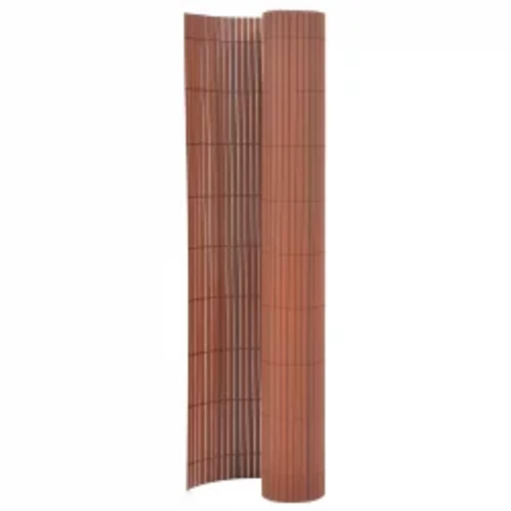 vidaXL Double-Sided Garden Fence Outdoor Terrance Backyard Fencing Privacy Screen Porch Blind Windbreak Fence Panel Barrier Edging Brown — image 1