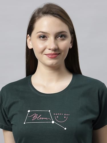 Image of DZZO Women's Cotton Printed Night Suit Set of T-Shirt & Pyjama, Night wear Dress, Relaxed wear for Women /Girls