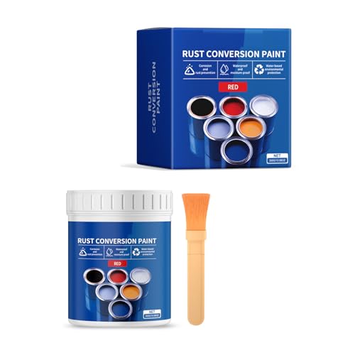 YIZITU Pintura inhibidora de óxido a base de agua de 300 g con pincel que ofrece un revestimiento protector resistente a la intemperie y colorido para superficies de metal, piezas de automóviles y