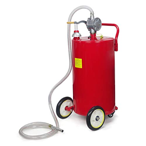 STKUSA Stark 35-Gallon Portable Fuel Transfer Gas Can Caddy Storage Tank Crank Pump 35 Gal-Capacity Pump w/Wheel