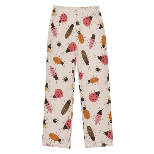 ZZXXB Summer Cicada Ladybug Boys Long Pants Soft Trousers Elastic Waist Kids Lounge Bottoms with Pockets S-XL