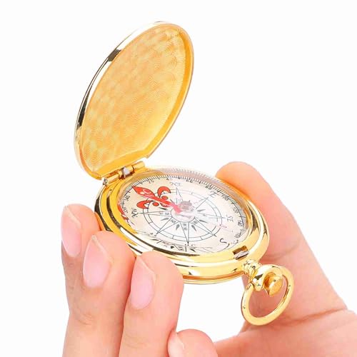 Brújula plegable portátil estilo reloj de camping miniatura 6