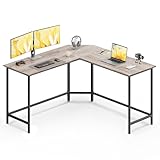 Plateau en forme de L, double surface de travail : Un côté du bureau d’angle est adapté pour un ordinateur portable, un écran et d’autres appareils, l’autre côté est idéal pour les livres ou autres fournitures de bureau