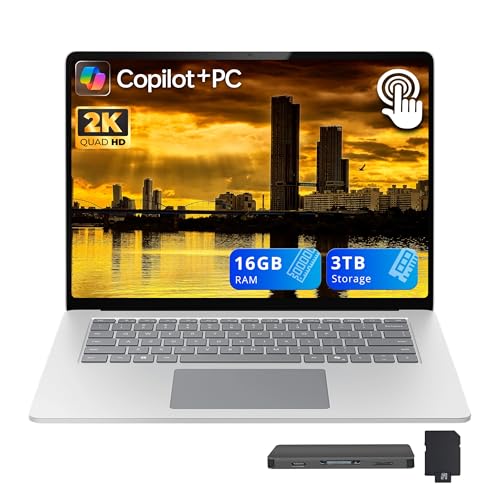 Microsoft Surface Laptop 7 15�C���` 2K �^�b�`�X�N���[�� Copilot+ PC Snapdragon X Elite 2024 16GB RAM 3TB�X�g���[�W (2TB SSD+1TB �h�b�L���O�X�e�[�V����) Adr