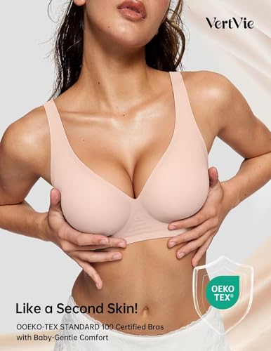 Image of Vertvie Wireless Jelly Bras Push Up Plunge Seamless Supportive