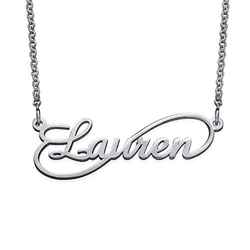Infinity Style Name Necklace in Sterling Silver - Personalized & Custom Made Jewelry - Gift for Her