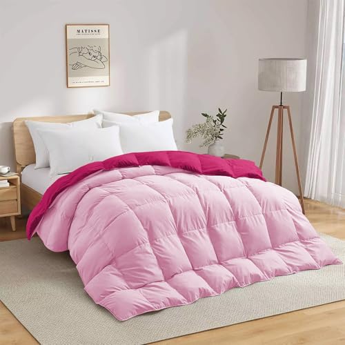 Image of Fluffy 600 GSM Winter Comforter Single Bed 60 inchX90 inch - 600 GSM Heavy Winter Quilt Microfiber Rajai /Duvet /Blanket Super Soft Single Size - Hot Pink /Baby Pink Color