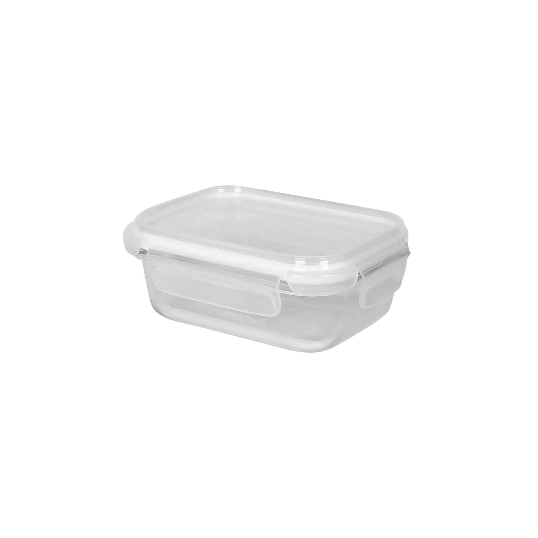 Harbour Housewares Clear/White 370Ml Glass Food Storage Container With Lid - 1X Small Reusable Airtight Meal Prep Lunch Box Takeaway Cereal Pantry Tubs Set | Safe For Freezer And Microwave