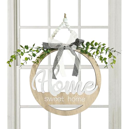 Cartello di benvenuto per porta d'ingresso, decorazioni rotonde in legno rustico, cartello di benvenuto per esterni, per finestra rotonda, festa di compleanno, giardino, ingresso, corridoio, soggiorno