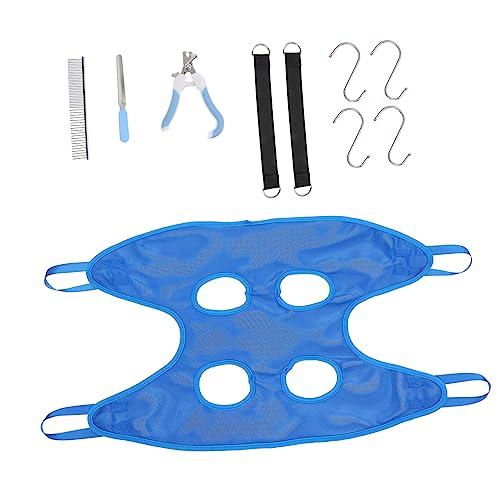 BESPORTBLE 1 セット ハンモック ペットヘアドライヤー 犬グルーミングハーネス 家の道具 犬の爪切り 止血剤 クリエイティブグルーミングカッター ペット用品 ポリエステル Blue