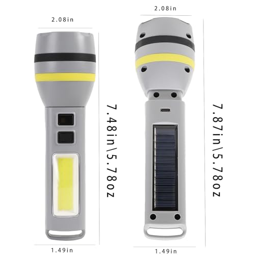 image for Hilngav Solar/USB-C Rechargeable High Lumens LED Flashlight, 4 Modes F