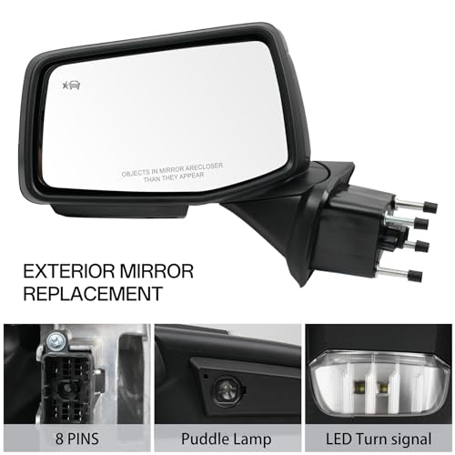 Convitex Driver Left Side Door Mirror for 2019-2025 Chevy Silverado 1500, with Heated Power Glass and Manual Folding BSM Blind Spot/Puddle/Signal Light (8 Pins) by Convitex - Used condition - Image 8