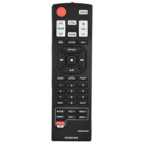 Yunir AKB73575421 Replacement Remote Control for LG Soundbar NB2420A NB3520A NB3520A2 NB3520ANB NB3530A NB3530ANB NB4530B NB3532A Cover