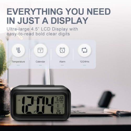 RAJ44TYU Digital Alarm Clock Black - Image 8