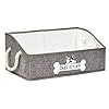 Collapsible Fabric Dog Toy Box and Storage Bin With Handle – Trapezoid Basket Chest Organizer for Pet Toys, Blankets and Accessories
