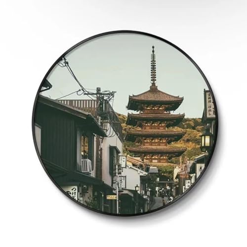 アートパネル アートボード ポスター 丸型アルミ合金フレーム 玄関 壁画 壁飾り 和風 和柄 富士山 神奈川沖浪裏 桜と鳥居 浮世絵 装飾画 床の間 掛け物 部屋飾り 飾り絵 油絵 ソファの背景画 インテリア 現代 モダン リビングルーム レストラン 玄関