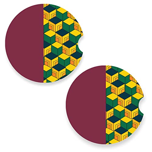 Portavasos de cerámica Giyu Pattern para auto, set 2