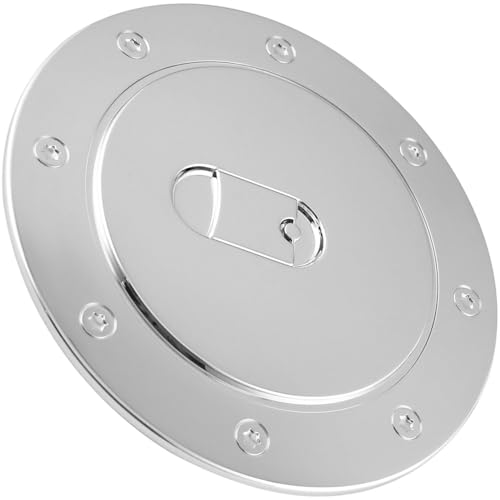 Gas Tank Door Cover for 1999-2006 Chevy Silverado Chevy Suburban Tahoe Avalanche GMC Sierra, Silver Chrome Fuel Filler Door Cover
