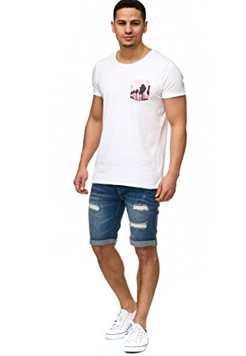Indicode Caden jeans shorts met 5 zakken van 98% katoen | korte denim stretch broek used look gewassen destroyed regular fit heren short broek vrijetijdsbroek voor mannen - Image 5