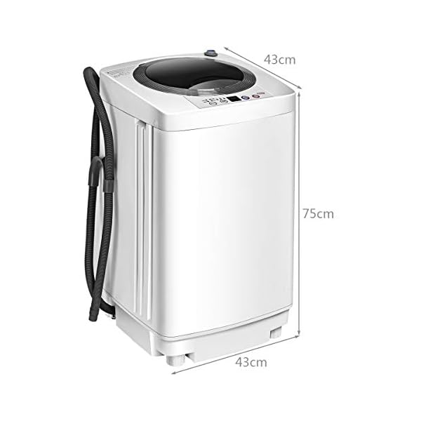 DREAMADE Waschvollautomat Waschmaschine 3,5kg, Miniwaschmaschine mit Schleuder,Toplader, Pump,6 Model, Miniwaschmaschine vollautomatisch, Weiß – Bild 8