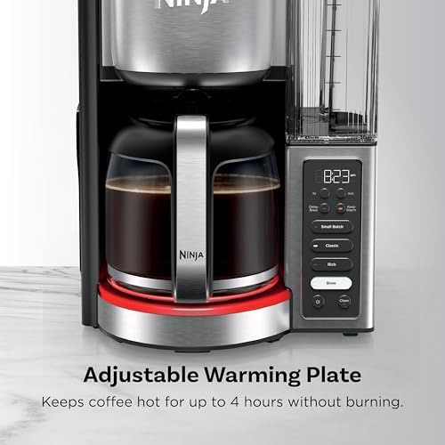 Ninja Fresh Brew Drip Coffee Maker | Programmable 14Cup Glass Carafe, Brew Classic & Rich, 70oz Removable Water Reservoir | Small Batch, Delay Brew, Adjustable Warming Plate | Stainless Steel | CE451 - Thumbnail 3