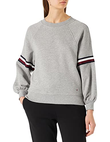Tommy Hilfiger Damen Sweatshirt ohne Kapuze, Grau (Light Grey Heather), M