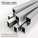 COYOUCO 4 Pack 6063 Aluminum Square Tube 500mm 10x10mm-15x30mm Seamless Square Tubing for Metal Profile DIY Projects Industrial Framing Railing,10×20×1mm