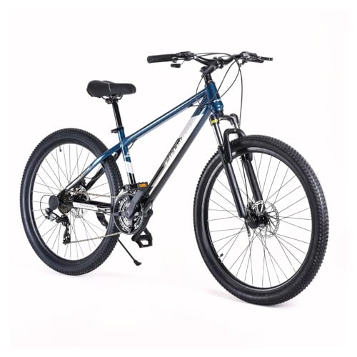 Image of FitTrip Dominator 26T 21 Speed Gear Bicycle for Men with Front Zoom Lockout Suspension & Dual Disc Brake Mountain Bike | Imported Clarks UK Disk Brakes | Unisex MTB Cycle (Mariana Teal Blue)