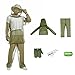6-Piece Mosquito Suit-Jacket With Hood/Pants/Mitts/Gift Bag/Sun Hat/Tape Measure-Full Body Protection from Insects Bugs-Lightweight Breathable Mesh Clothing for Men Women-Ideal for Outdoor Activities