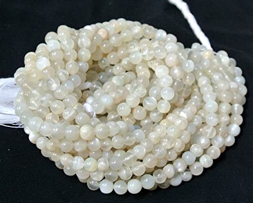 Pierre de lune blanche 6mm en perles rondes polies pour création de bijoux uniques