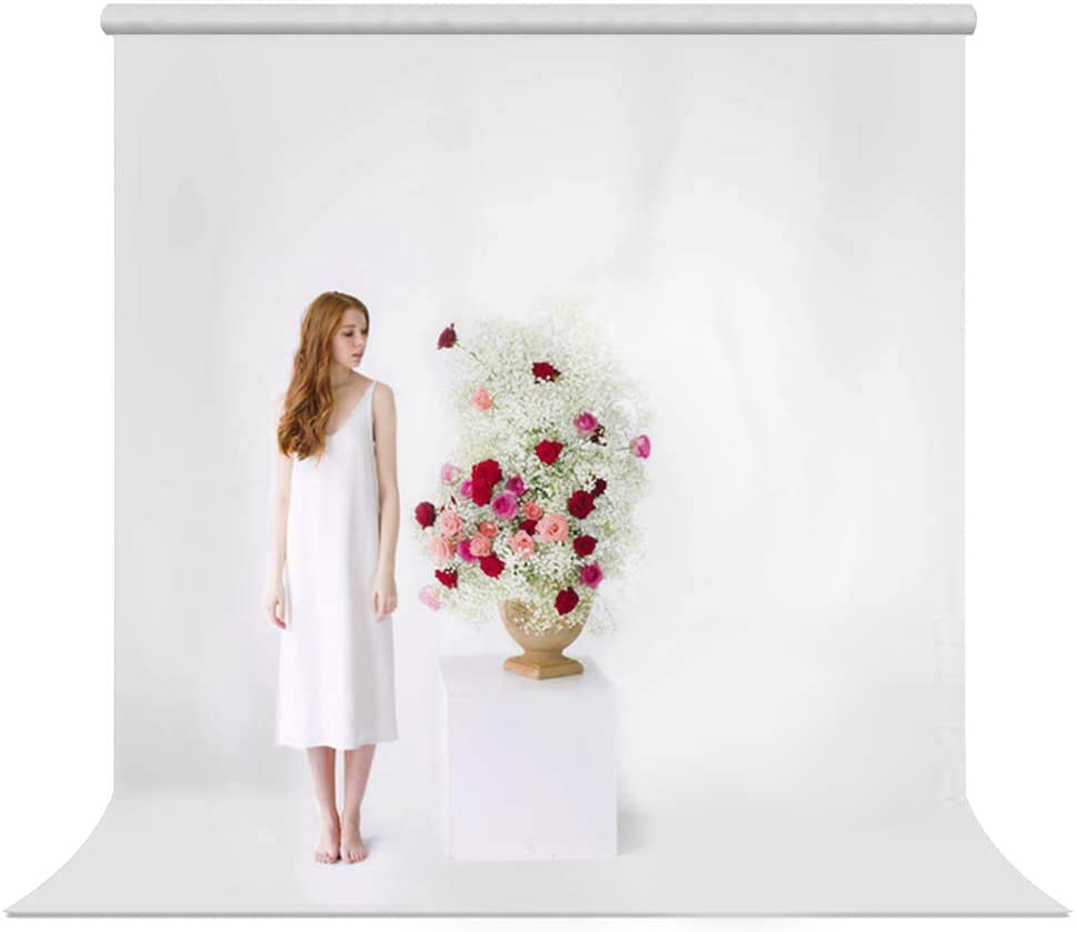 Julius Studio 10 x 13 ft. White Chromakey Photo Video Studio Fabric Backdrop, Background Screen, Pure White Muslin, Photography Studio, JSAG209