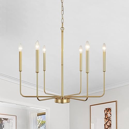 Lustre bougie suspendu de ferme moderne à 6 lumières avec hauteur réglable pour îlot de cuisine