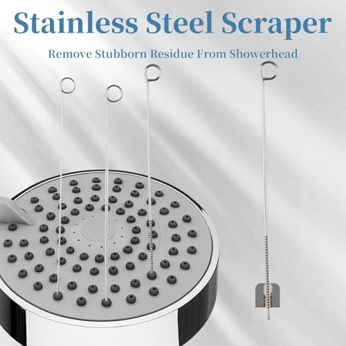 Image of 40 Pcs Shower Head Cleaner Tool, 30 Pcs Shower Head Cleaning Brush Picks for Unclogging Small Hole (15 Blue & 15 Orange), 10 Pcs Functional Nozzle Unclogger Tool with Storage Box for Showerhead