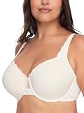 Olga Women's Plus-Size Cloud 9 Underwire Contour Bra with Lace, Gardenia, 42DD