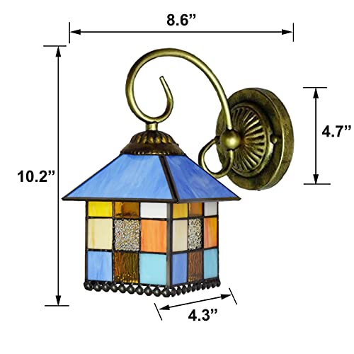Image of Kiven Wall lamp E26 1-Light Plug-in Bulb not Included Wall Sconce Glass Shade 6 Foot Black Cord(BD0512)