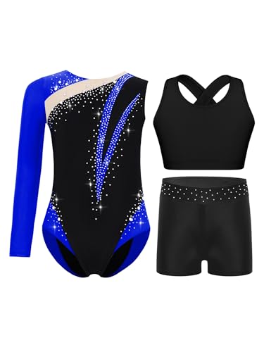 Justaucorps de gymnastique fille avec short et débardeur strass TTAO